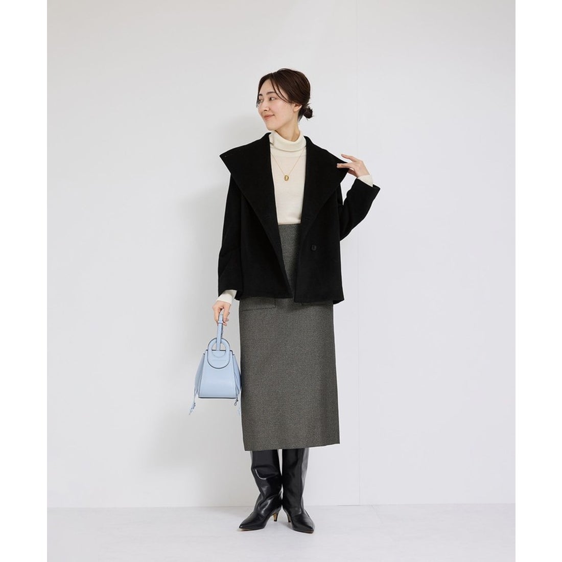 ロペ ROPE' 【高評価】プレミアムカシミヤショートコート （キナリ（16