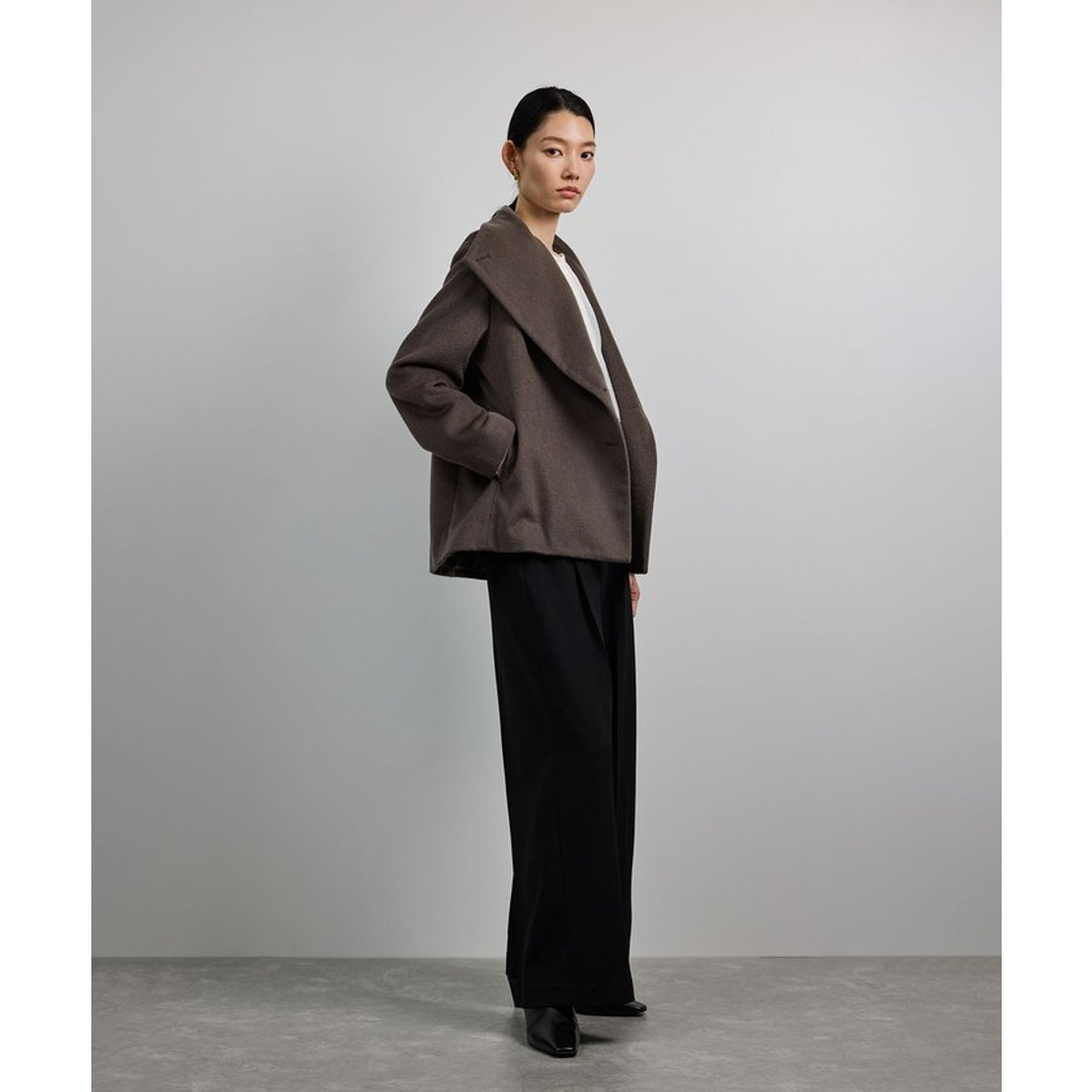 ロペ ROPE' プレミアムカシミヤ ショートコート（メリノウールブレンド
