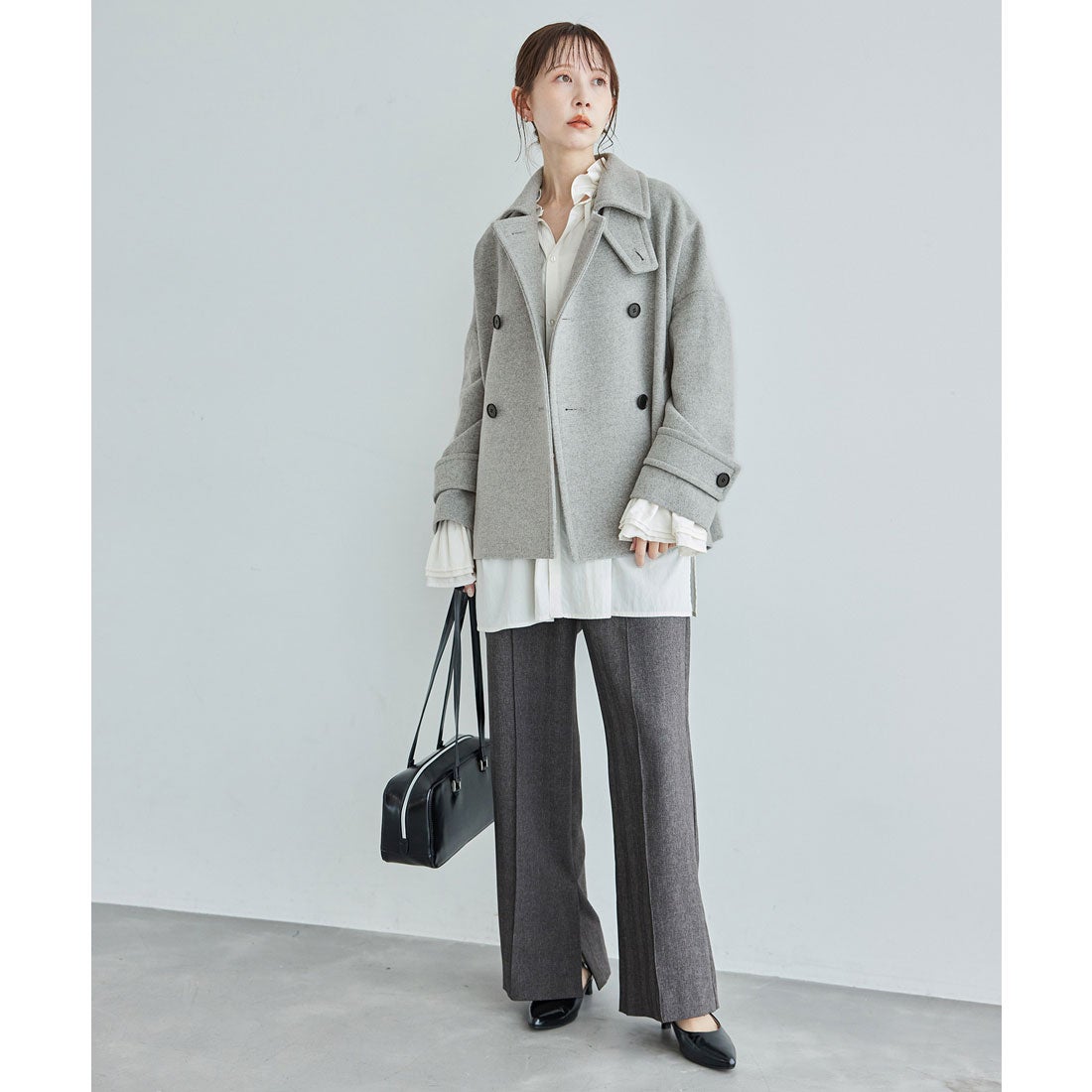 ロペピクニック ROPE' PICNIC ウールショートコート （グレー（07