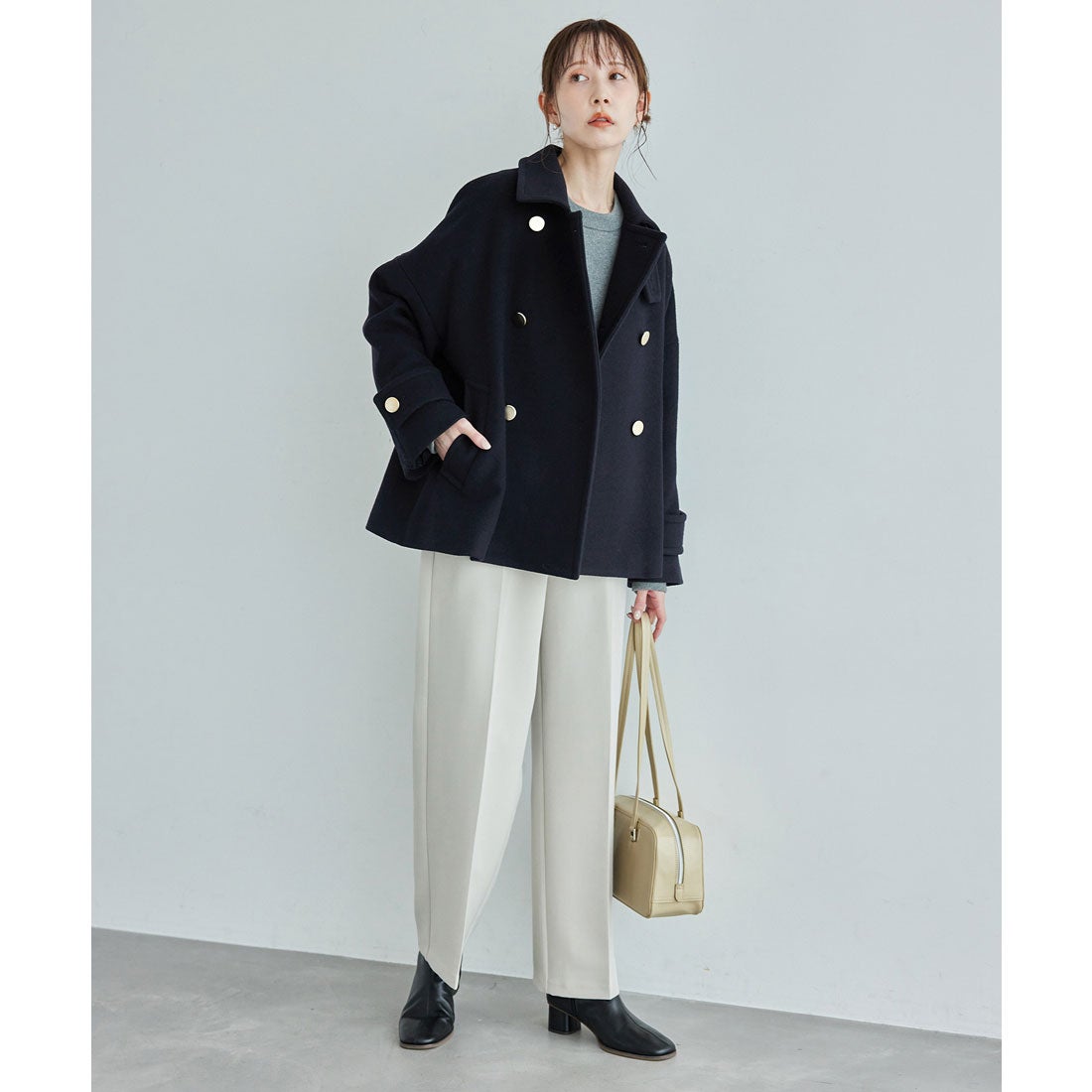 ロペピクニック ROPE' PICNIC ウールショートコート （グレー（07