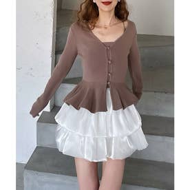 ロイヤルパーティー ROYAL PARTY ドッキングペプラムニット