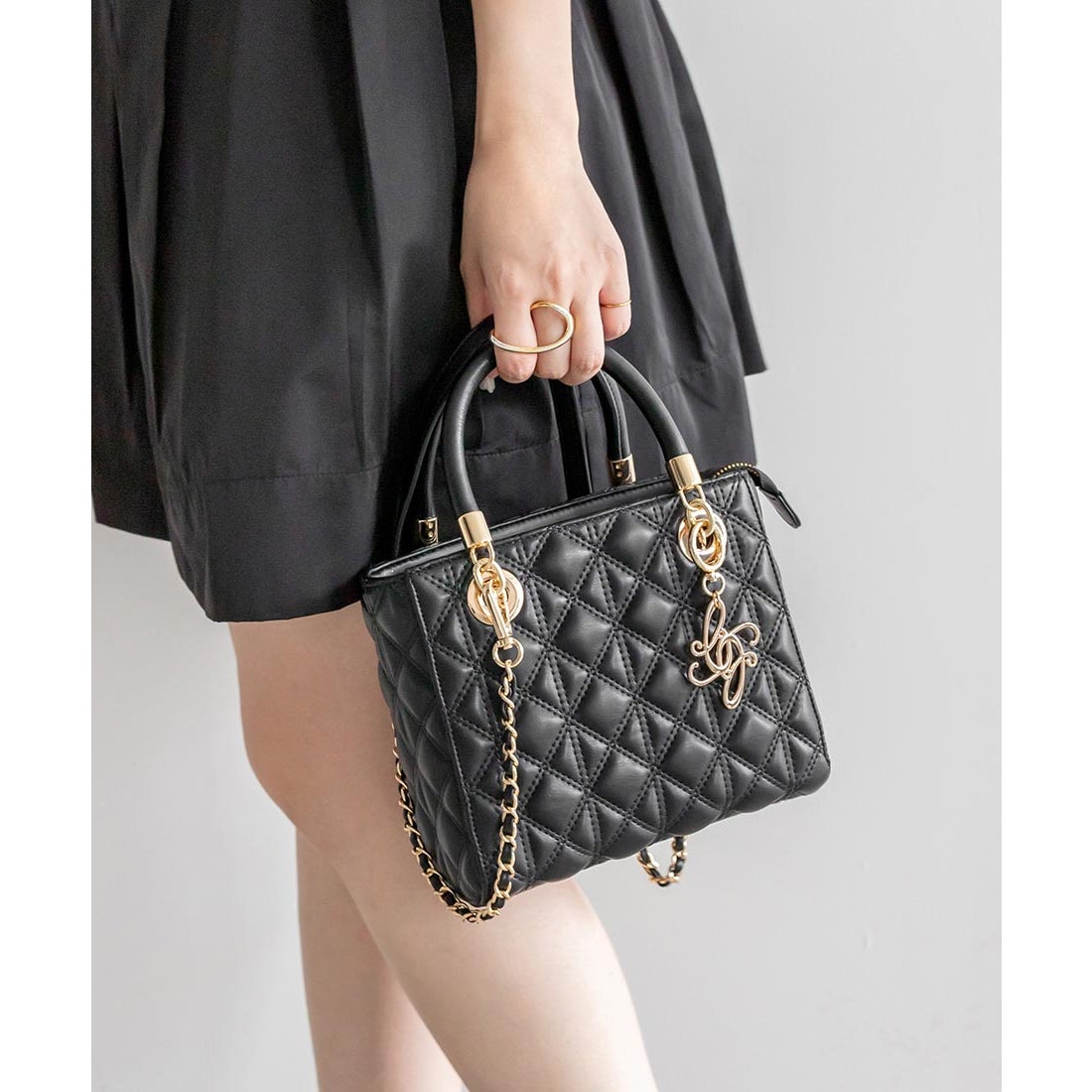 ランダ RANDA 2WAYキルティングバッグ （BLACK） -靴＆ファッション