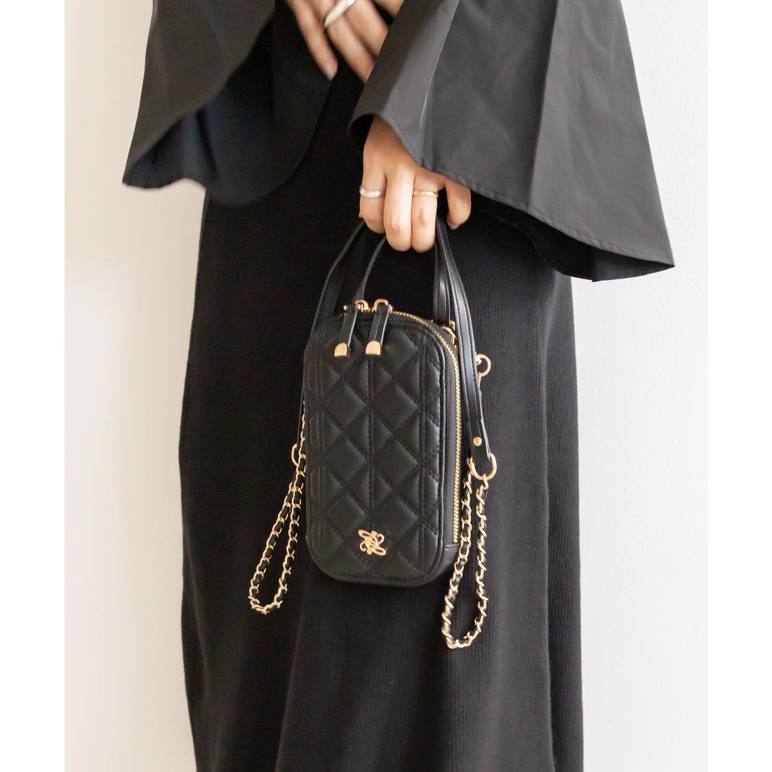 ランダ RANDA 2WAYキルティングマルチショルダーバッグ （BLACK） -靴