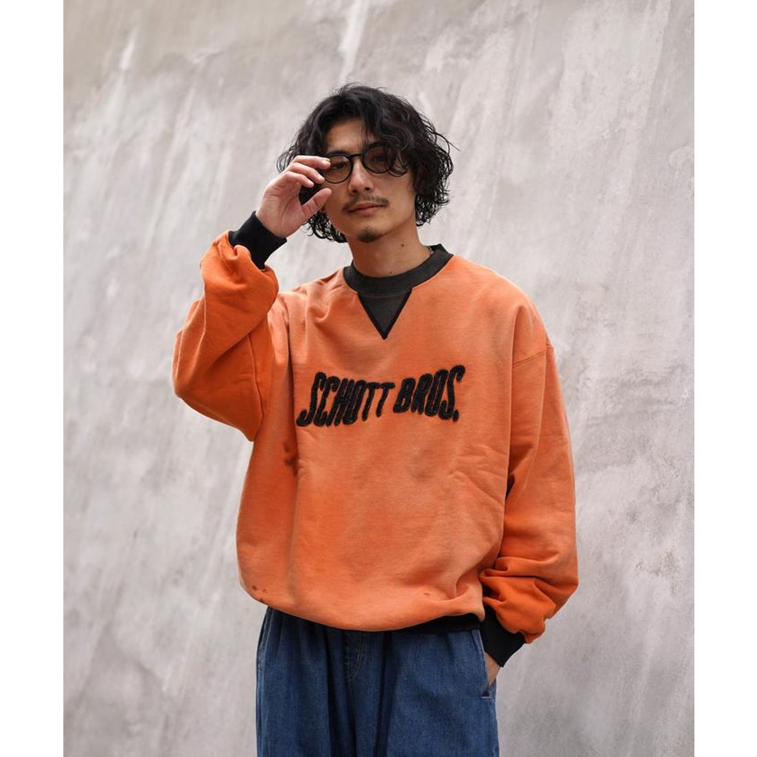 ショット Schott VINTAGE 2TONE CREW SWEAT/ヴィンテージ 2トーン