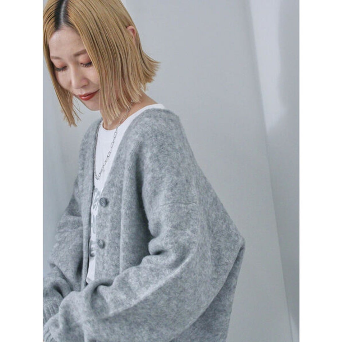 サマンサモスモス ブルー Samansa Mos2 blue ◎アソートシャギーニット