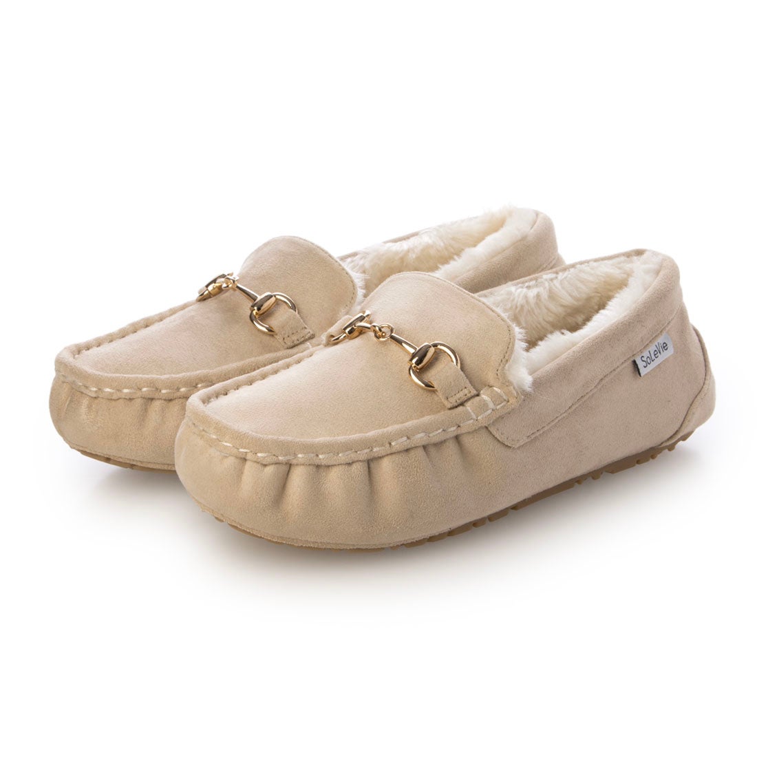 ソルヴィー SoLeVie もこもこファー モカシンビットローファー