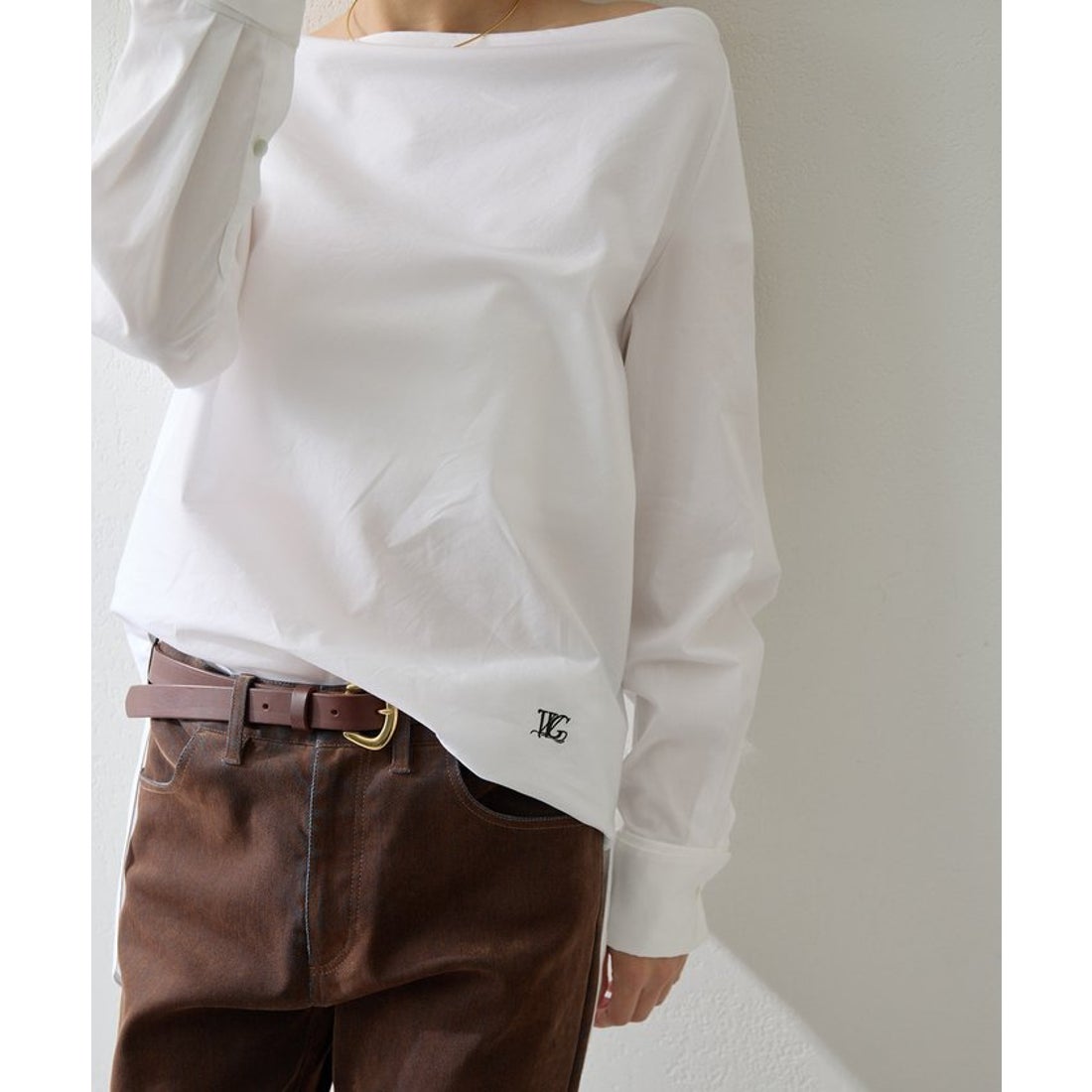 ウィムガゼット Whim Gazette ブロードオフショルダーブラウス （black