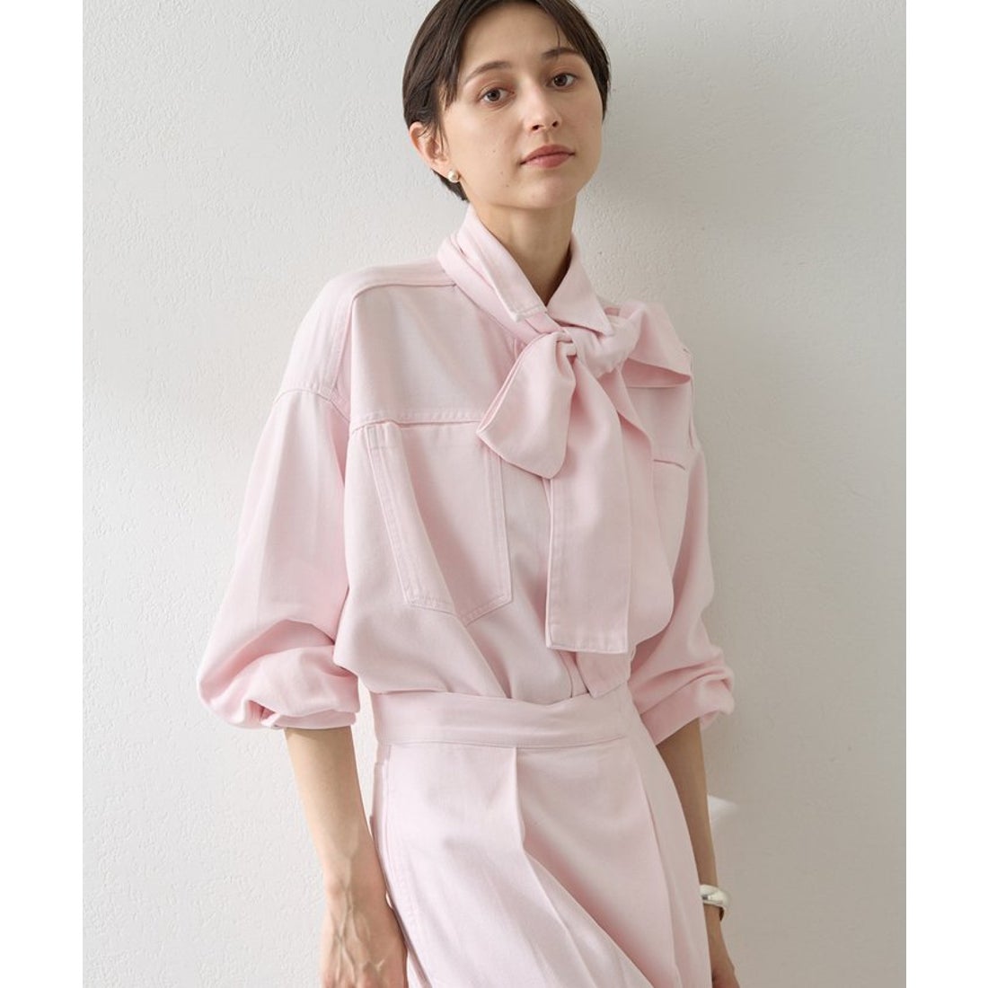 ウィムガゼット Whim Gazette デニムボウタイシャツ （blue