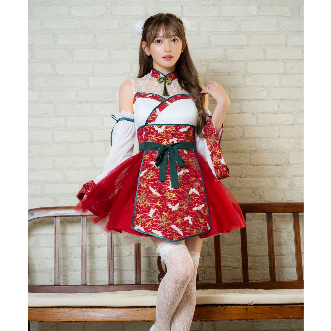 新年特別価格！』和風コスプレ衣装 黒と赤のフレアスリーブ 新年特別