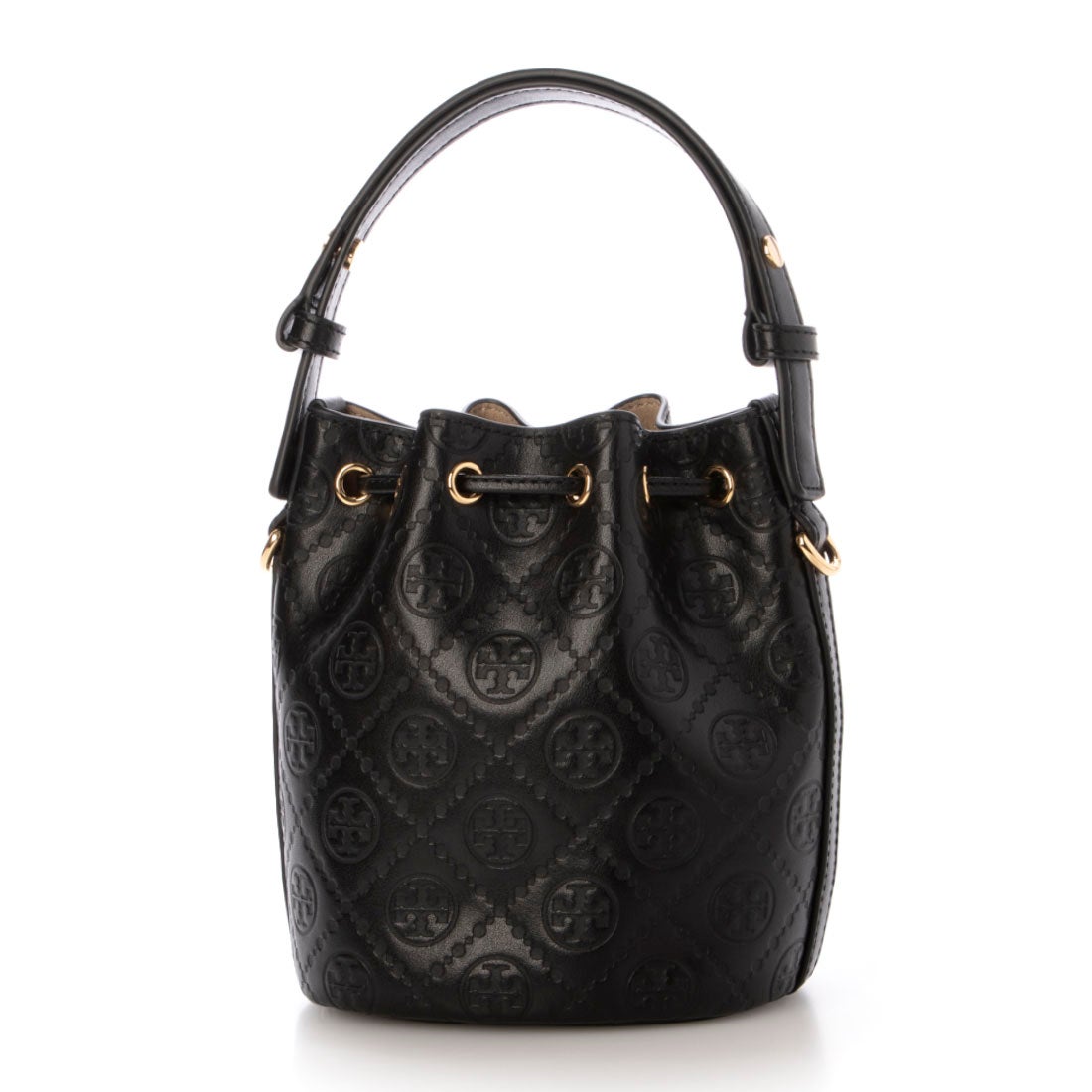 トリーバーチ TORY BURCH Tモノグラム レザー ミニ バケットバッグ