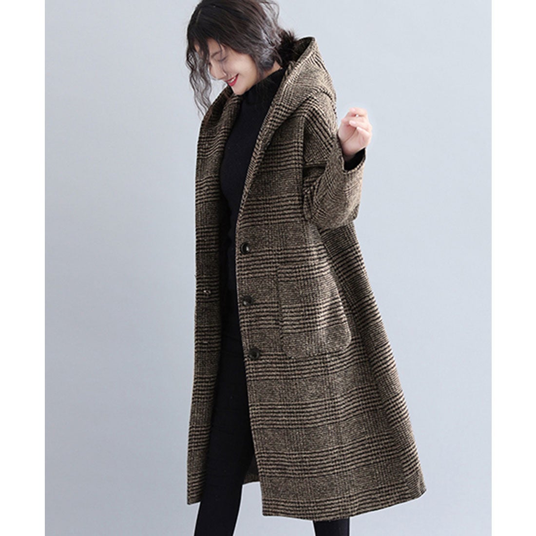 テディショップ Teddyshop レディース フード付きグレンチェックノー