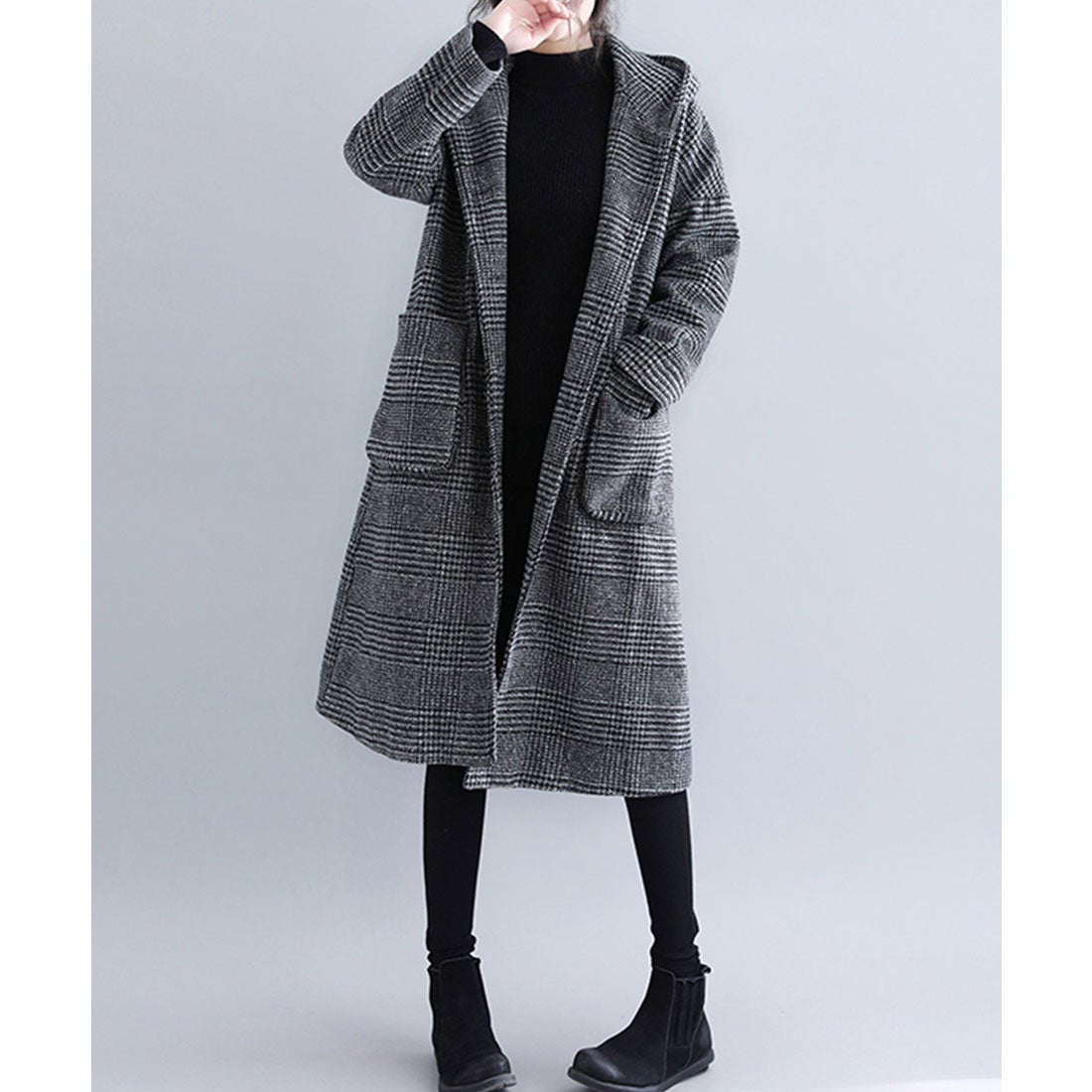 テディショップ Teddyshop レディース フード付きグレンチェックノー