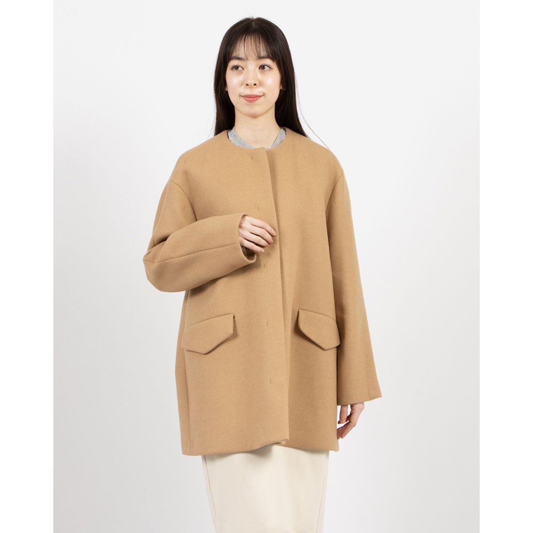 セオリー Theory WOOL MELTON/ CAPE BK COAT （ネイビー系） -靴