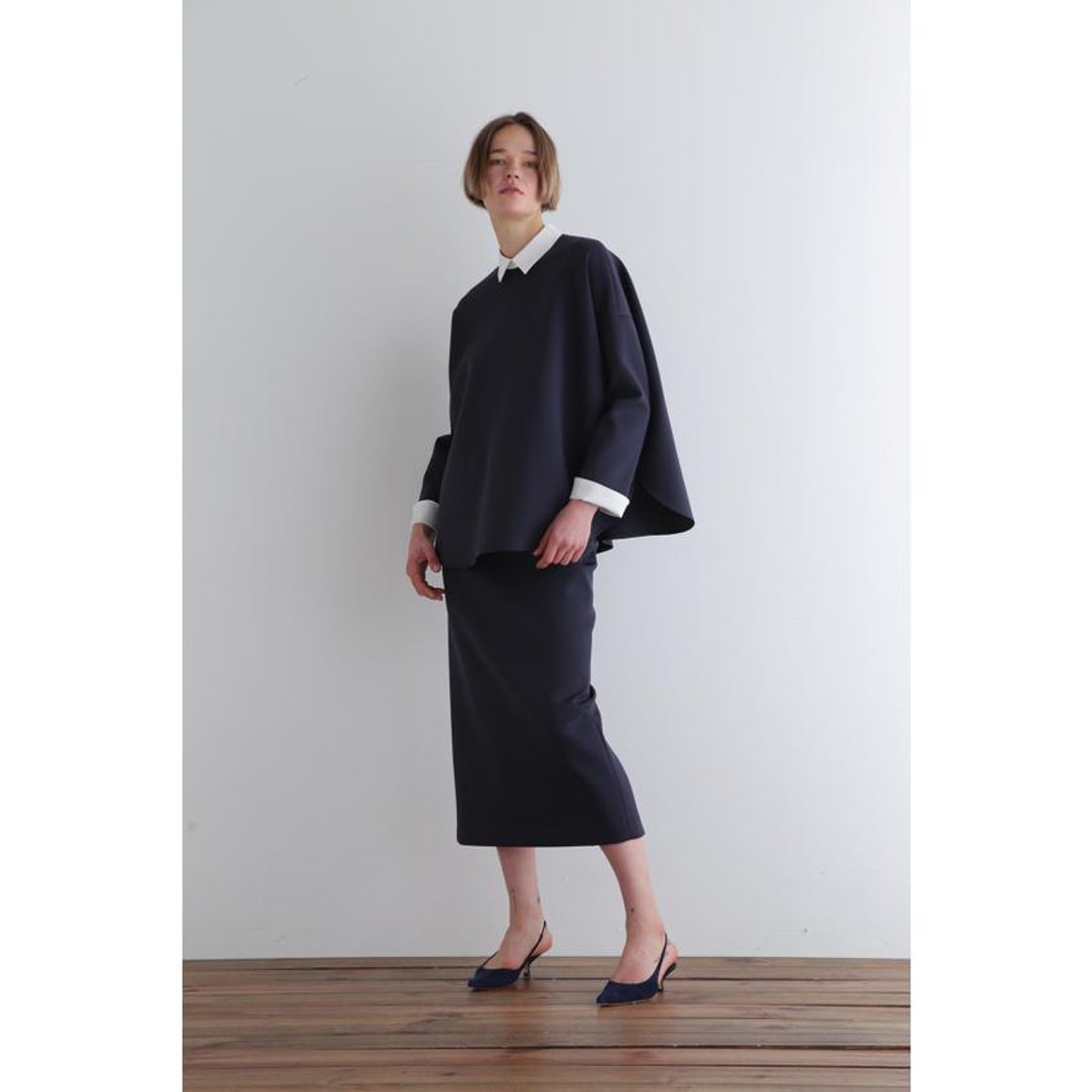 ル フィル LE PHIL スキューバーダンボールブラウス （ネイビー