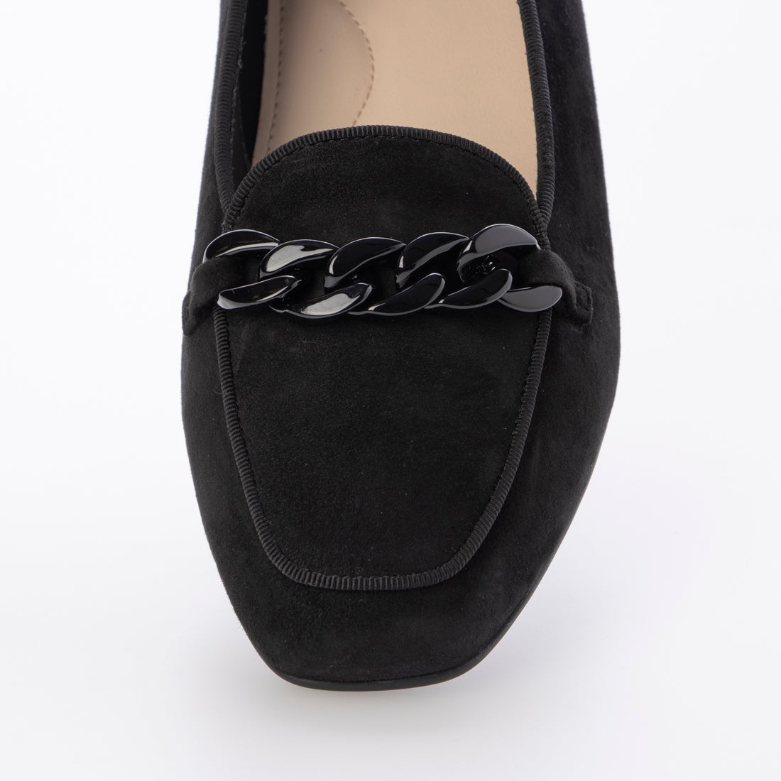 アンリーフ unReef チェーンモチーフローファーパンプス （BLスエード