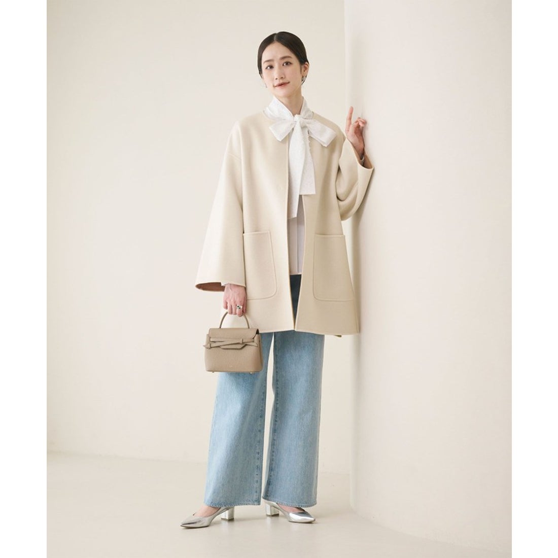 UNITED ARROWS バイカラー リバー ミドルコート （PINK