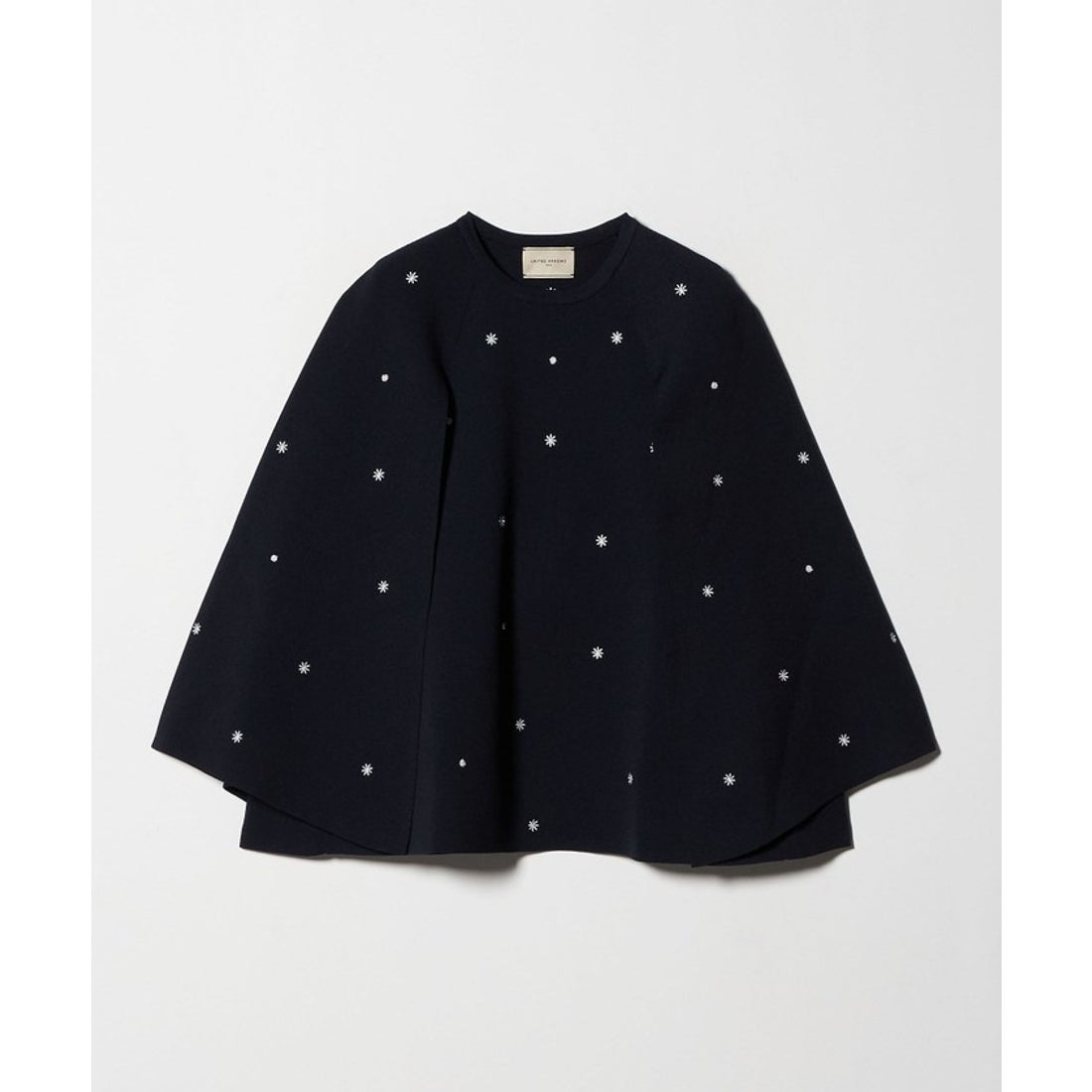 UNITED ARROWS エンブロイダリー フラワー ケープニット