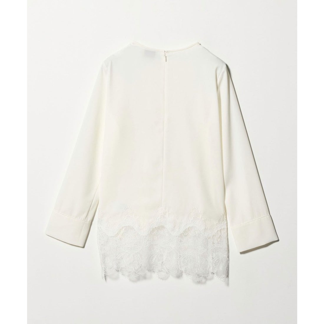 UNITED ARROWS バックサテン レースコンビ ブラウス ‐ウォッシャブル