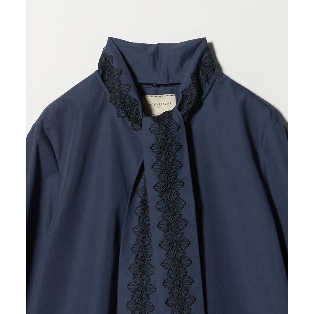 UNITED ARROWS レース コンビ ボウタイ リボン ブラウス