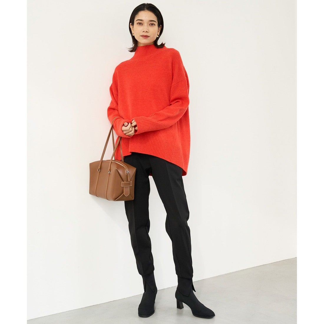 UNFILO 【洗える】カシミヤブレンド ハイネックニット （ベージュ