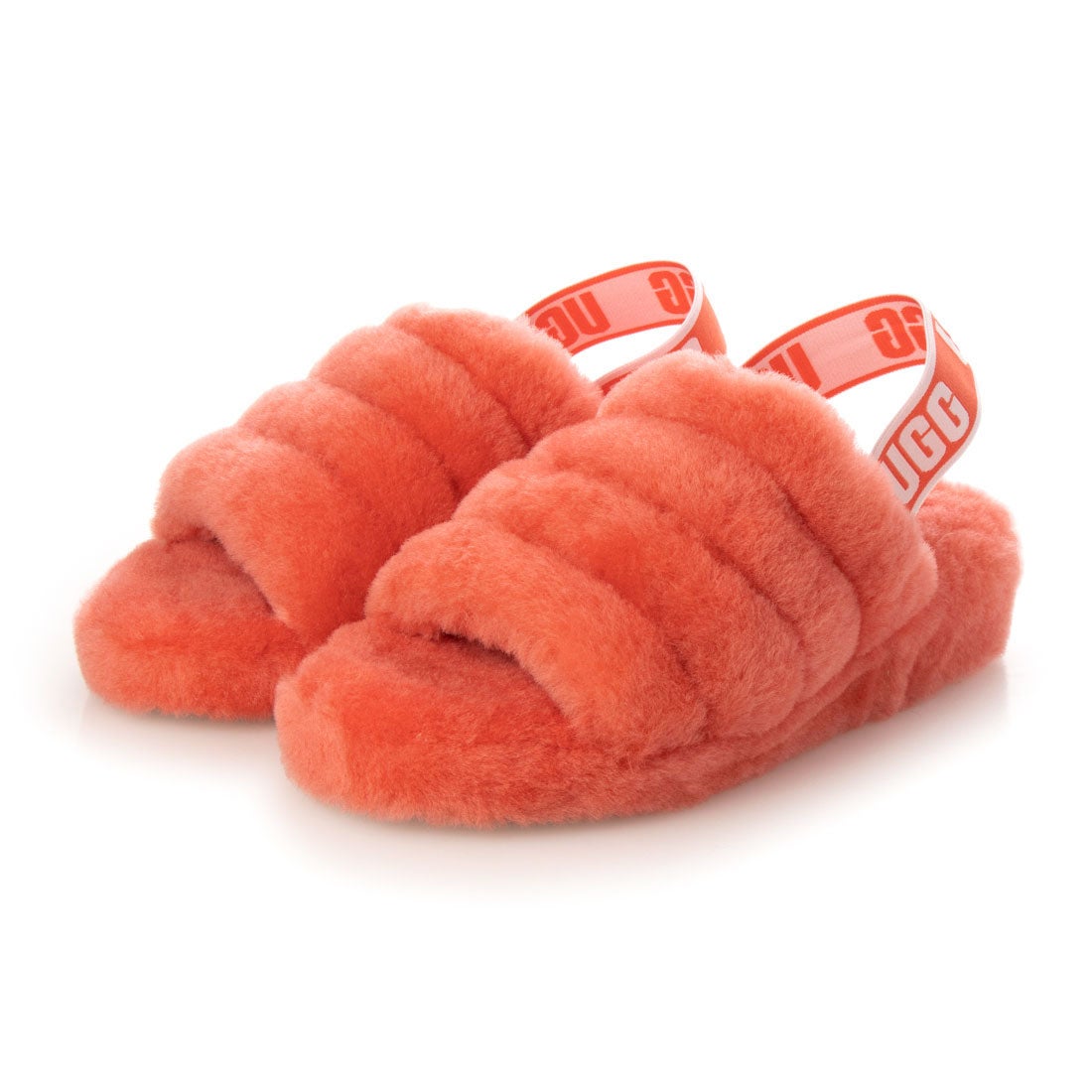 アグ UGG Fluff Yeah Slide Neon ファーサンダル （Neon Coral