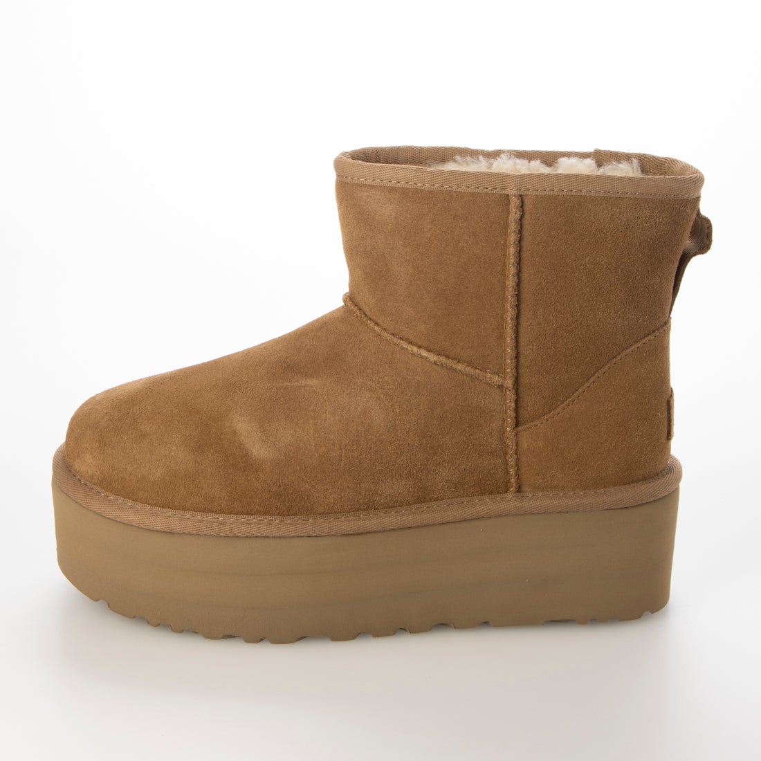アグ UGG CLASSIC MINI PLATFORM 厚底ムートンブーツ （チェスナット