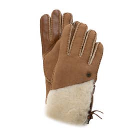 アグ UGG シープスキン グローブ ダブルジップ 手袋 （チェスナット