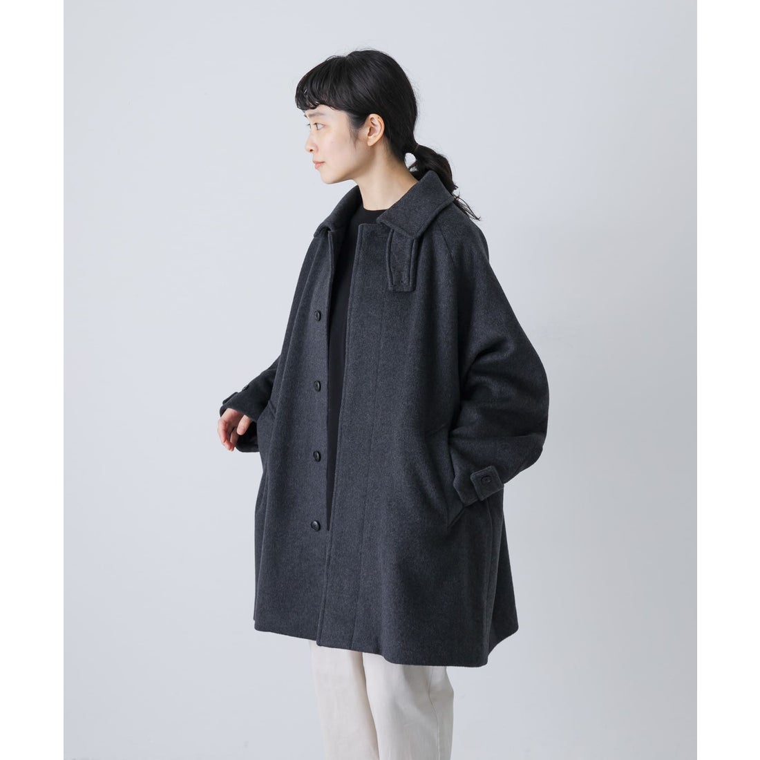 カグレ かぐれ ウールバックタックショートコート （グレー