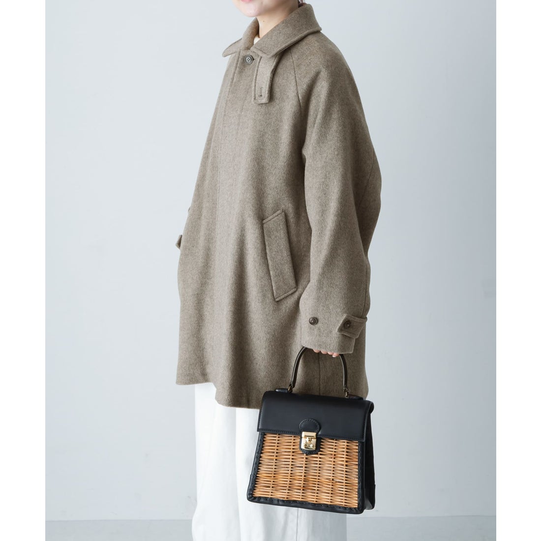 カグレ かぐれ ウールバックタックショートコート （グレー