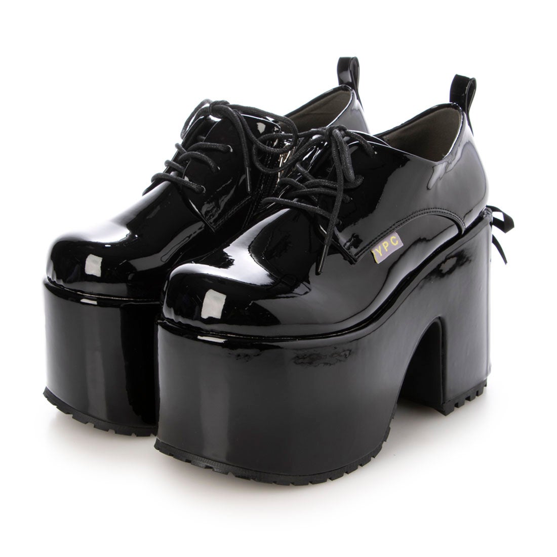 厚底レースアップシューズ （ブラックエナメル） -YOSUKE U・S