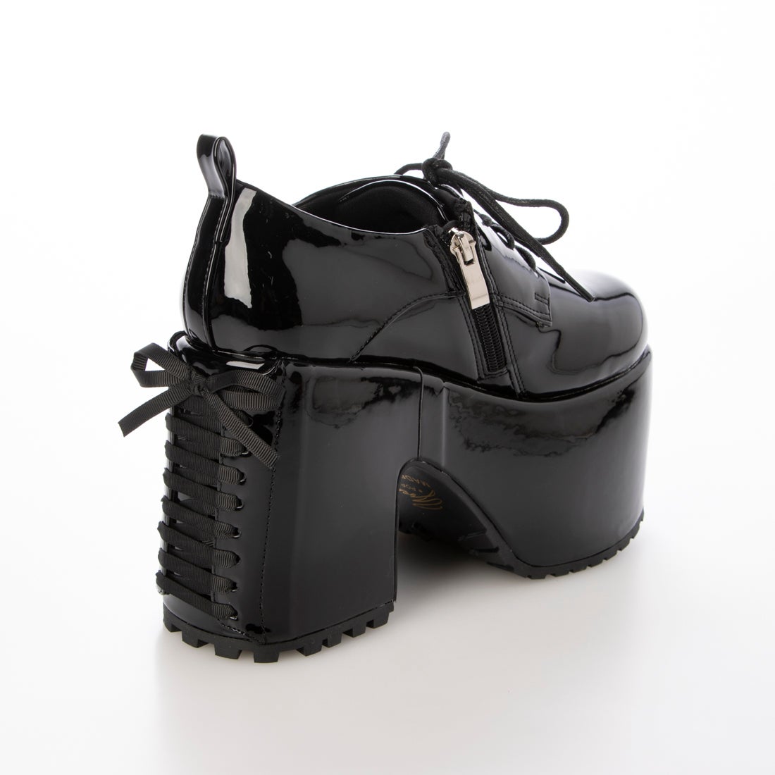 厚底レースアップシューズ （ブラックエナメル） -YOSUKE U・S