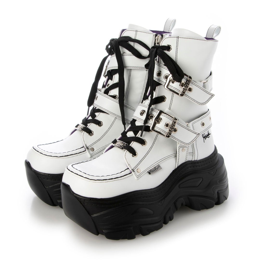 ヨースケ YOSUKE 厚底ベルトスニーカーブーツ 4460083 （ホワイト