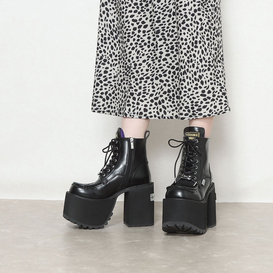 直営SHOP限定】厚底レースアップブーツ （ブラック） -YOSUKE U
