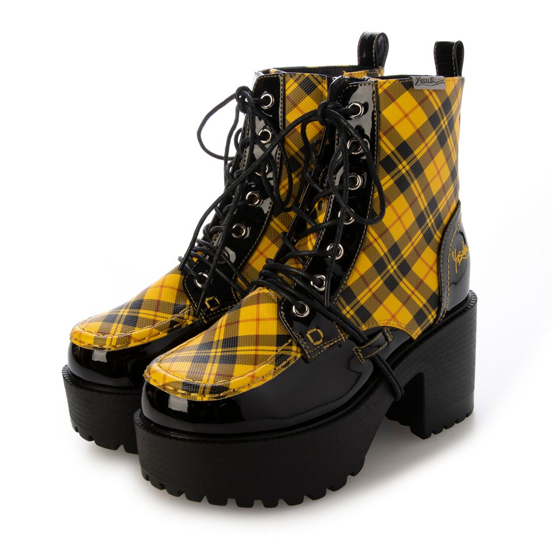 厚底レースアップブーツ （ブラックイエロー） -YOSUKE U・S
