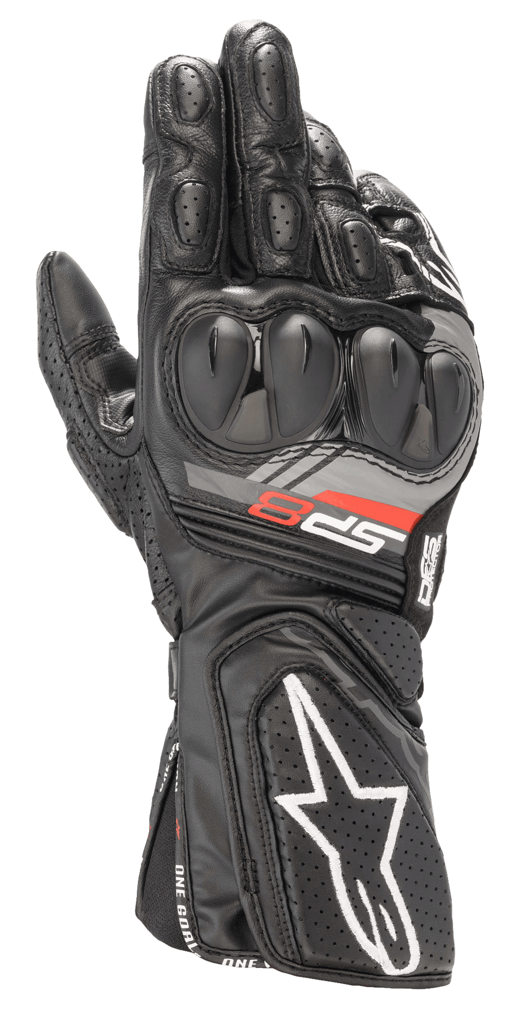 SP-8 V3 - Black Motorcycle Gloves | Alpinestars®
