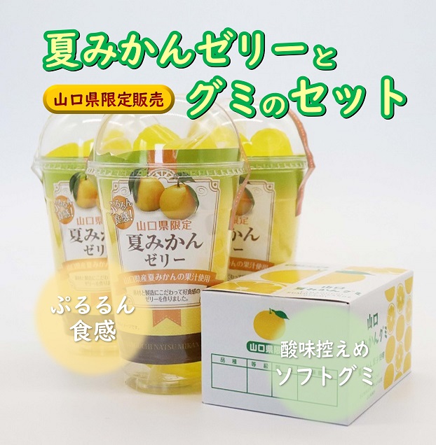 夏みかんゼリーと夏みかんグミのセット｜山口県長門市の海鮮・肉・特産