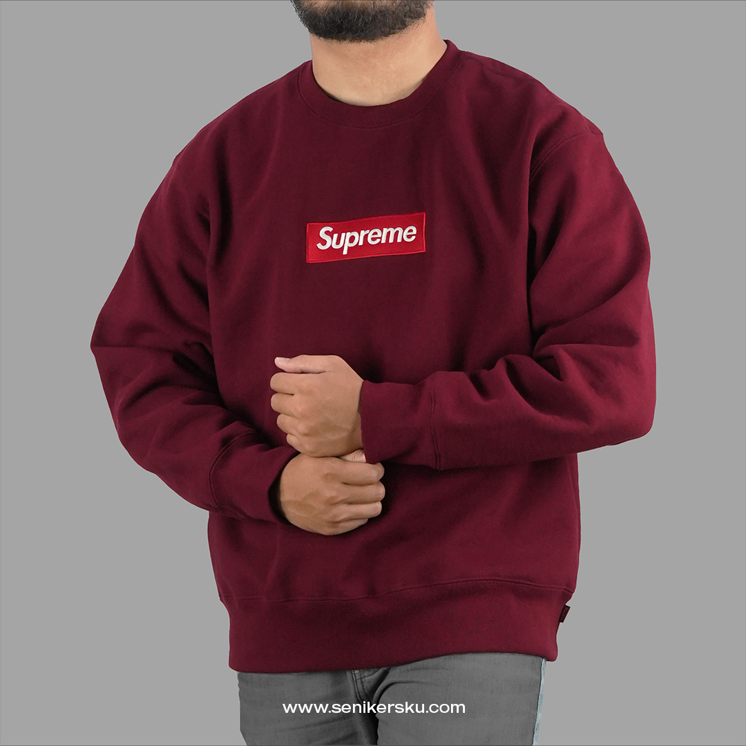 Supreme Box Logo Crewneck Cardinal | Senikersku
