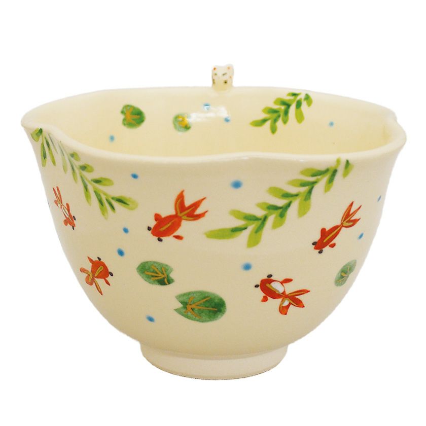 茶道具 抹茶茶碗（まっちゃちゃわん） 京焼 色絵茶碗 金魚 竹中 洸祥