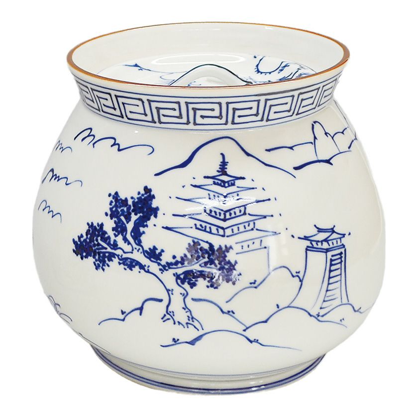 茶道具 水指（水差・みずさし） 染付 芋頭 水指 手塚 祥堂 | 千年の