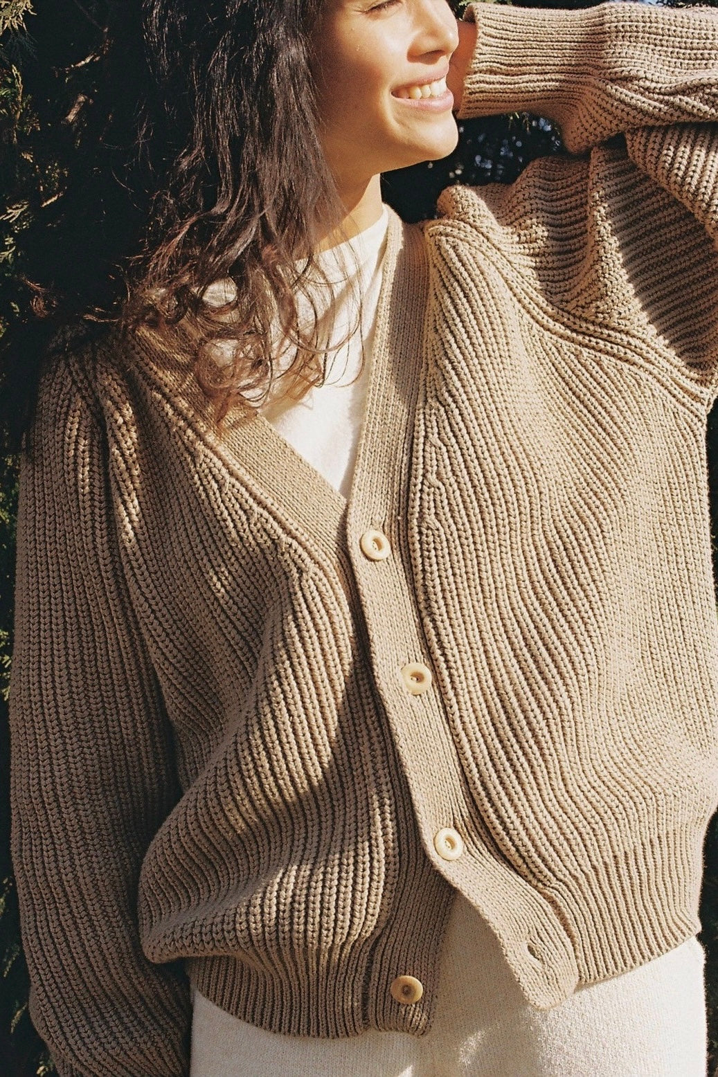 Organic cotton cardigan(mocha) – seed and soil