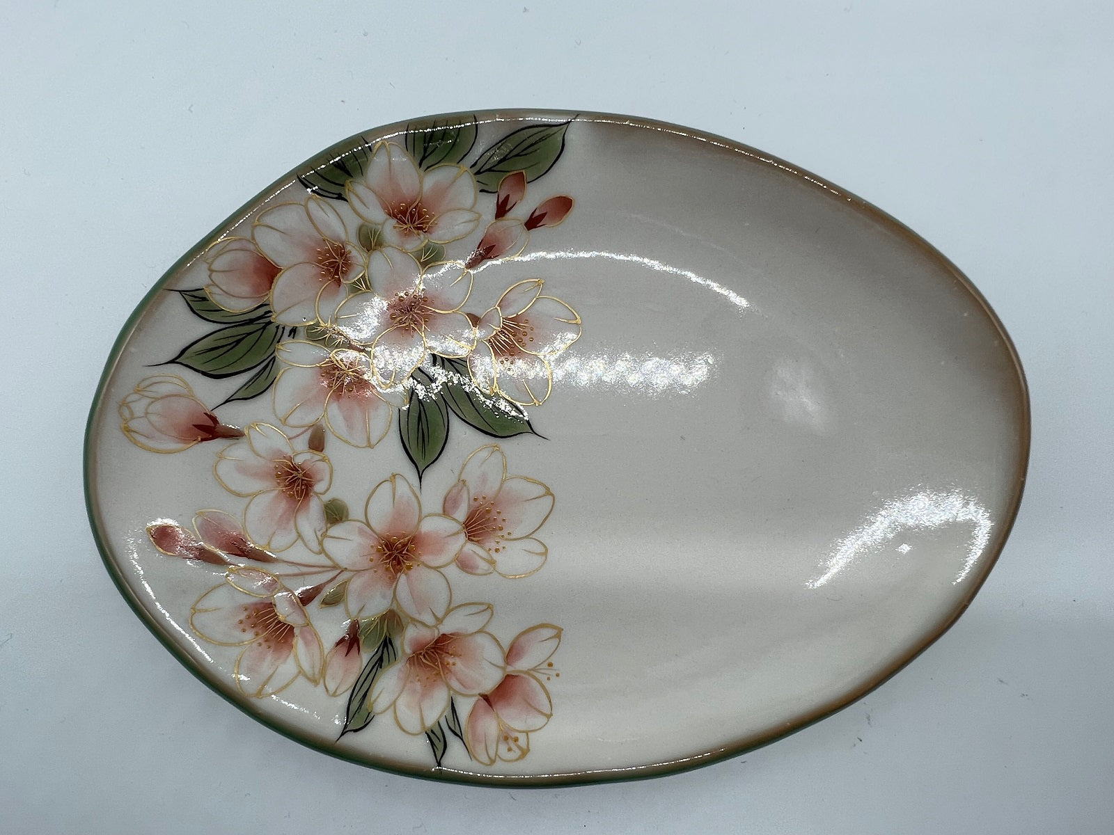 京焼・清水焼 土渕陶あん(陶あん窯) 白掛五草花楕円皿揃 – SEIKADO