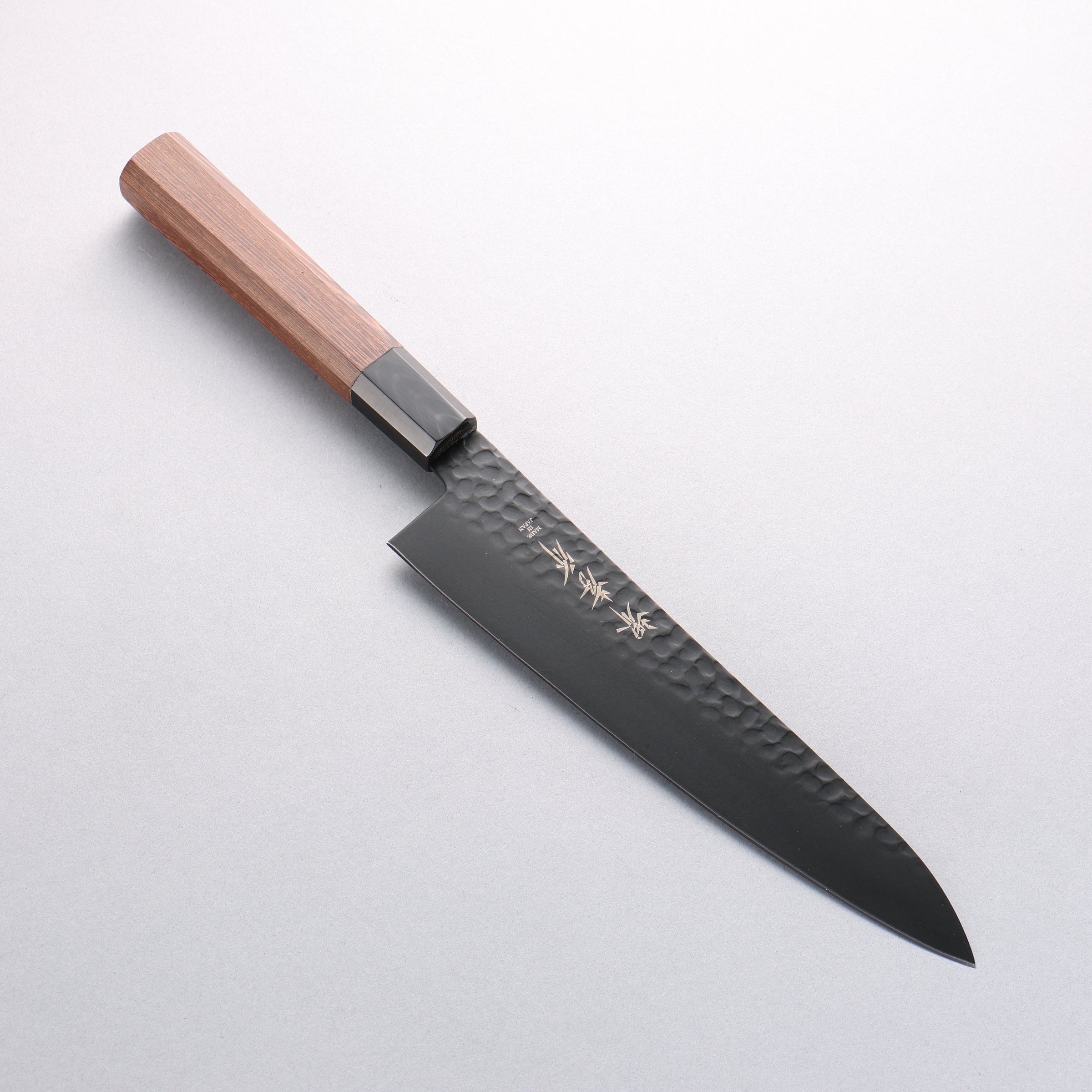堺孝行黑影VG10 鎚目鐵氟龍塗層牛刀210mm 雞翅木握把– 清助刃物