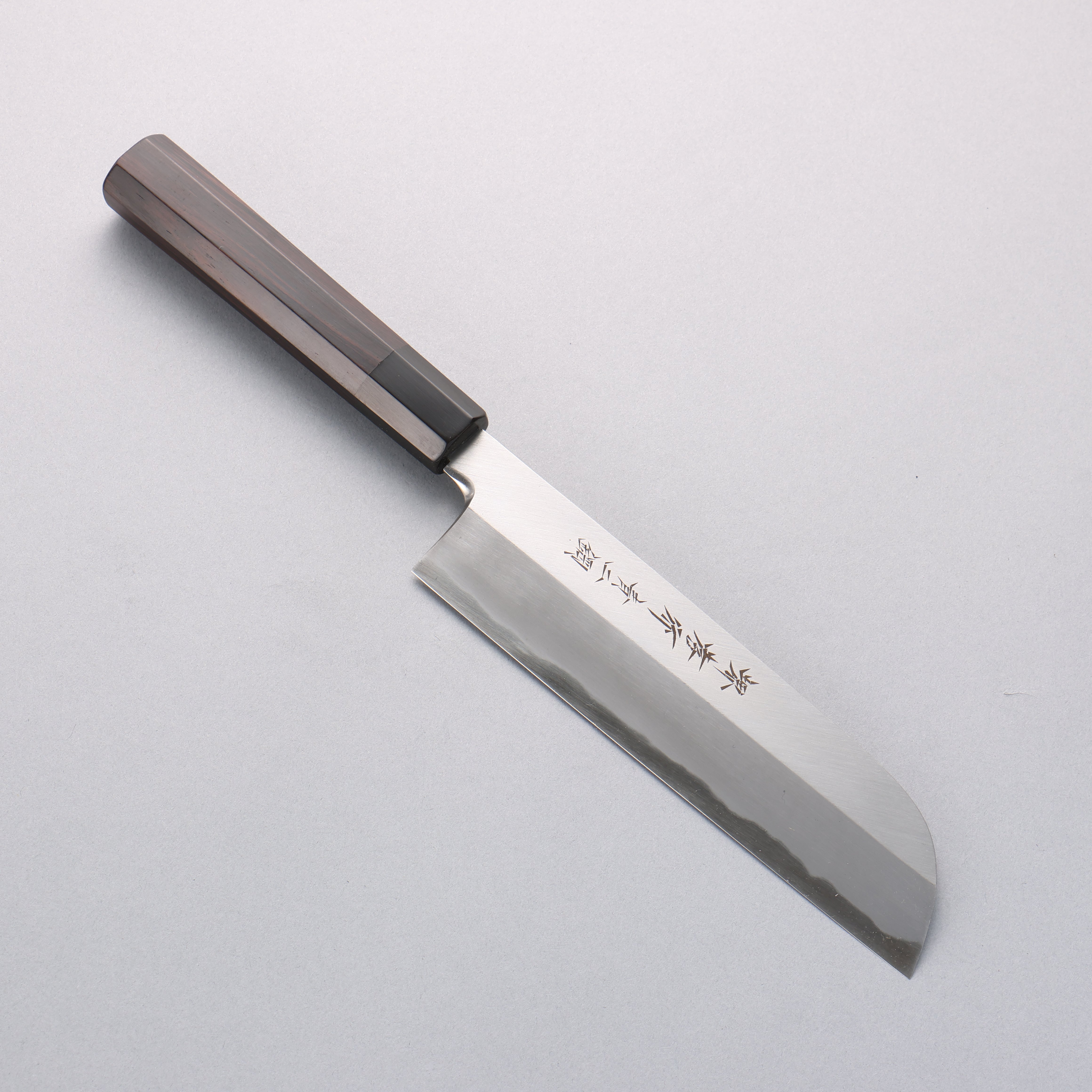 堺 孝行 青ニ鋼 鎌形薄刃包丁 黒檀柄 – 清助刃物 Japan