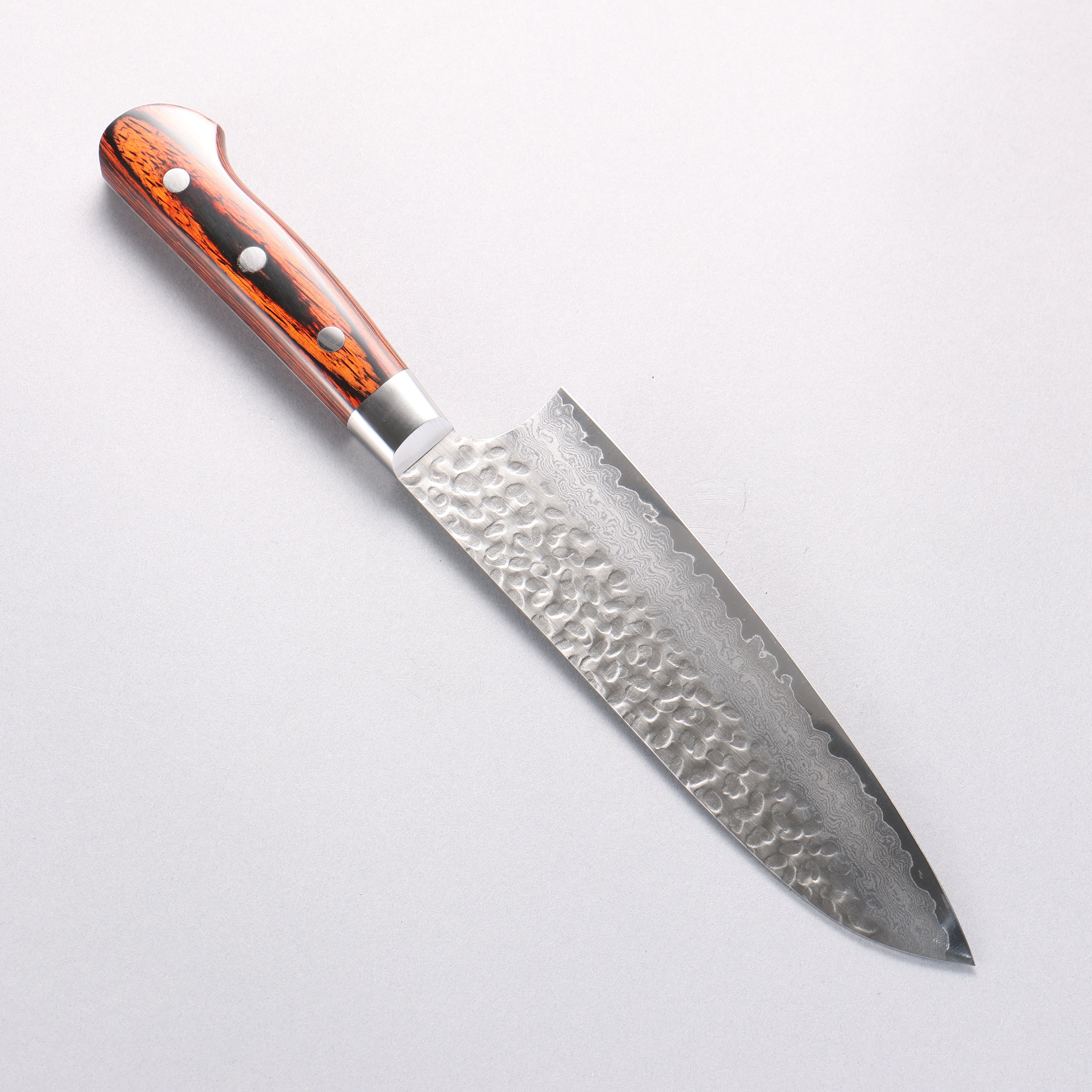 三徳包丁 二唐刃物 波紋模様 180mm ダマスカス 三徳包丁 二唐刃物 波紋