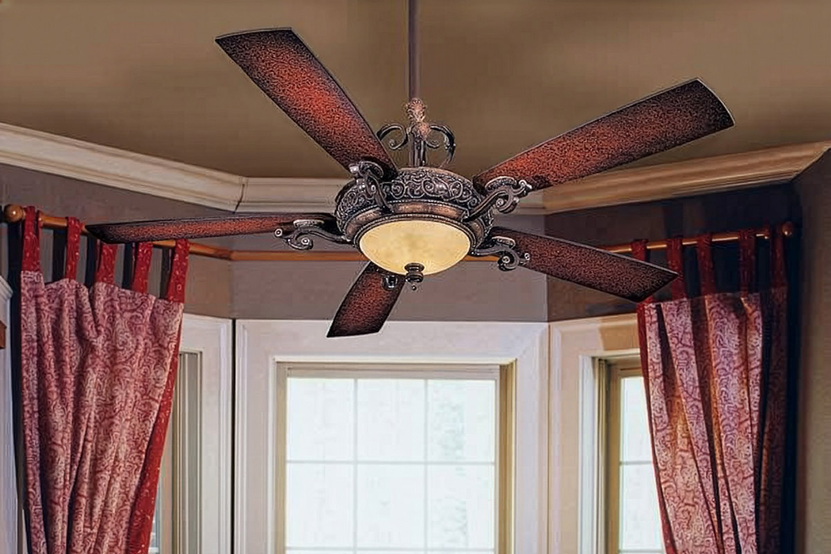 取寄せ】ナポリ2灯シーリングファン照明（スターリンウォルナット