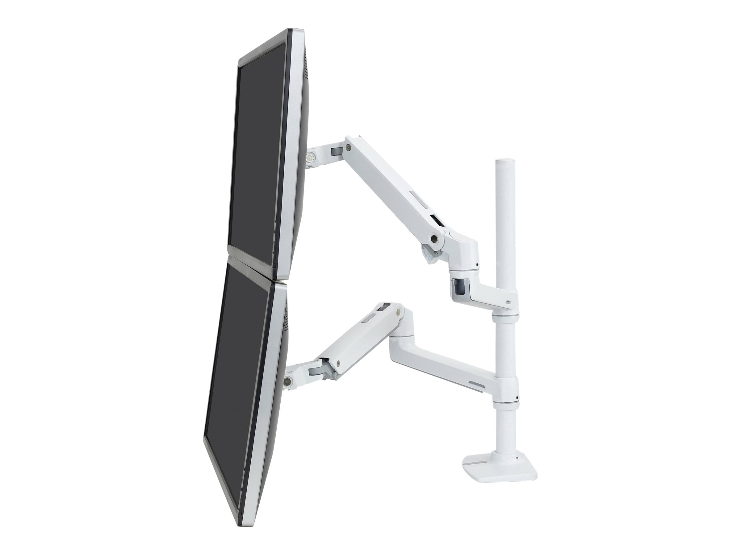 Ergotron LX Dual Stacking Arm, Tall Pole, White (45-509-216)