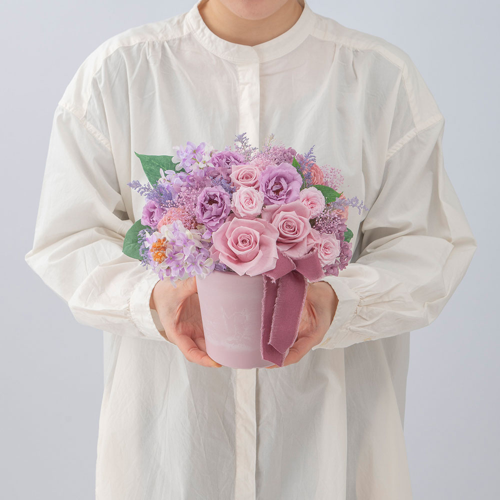 母の日 デザイナーズプリザーブドアレンジメント「ライラック」 | 花