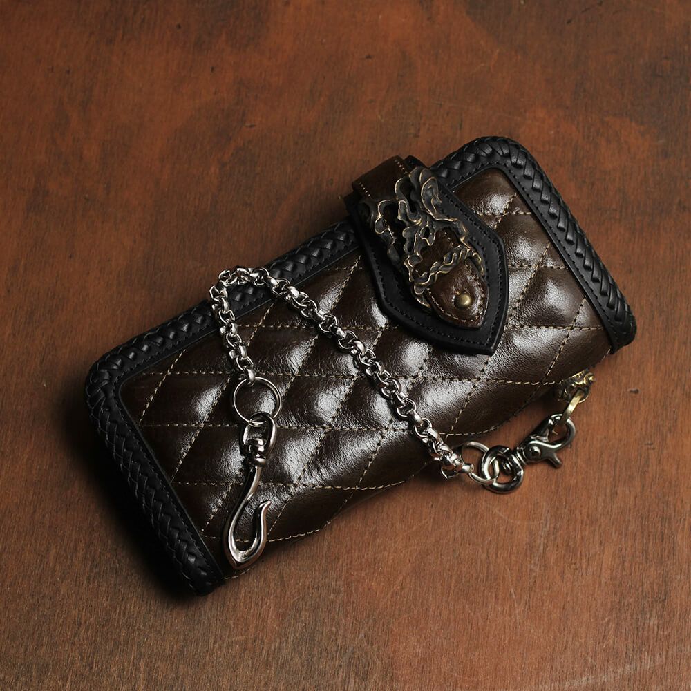 ショート ウォレット チェーン オーバルロール シルバー ブラス（真鍮