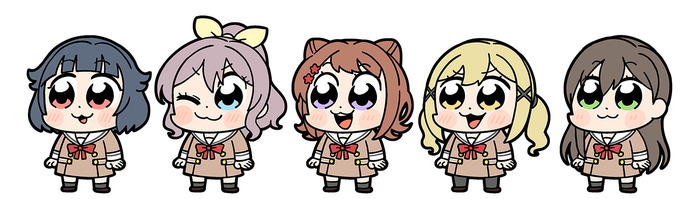 バンドリ！」と大川ぶくぶがコラボ！ 6バンド計30名をキュートに描き