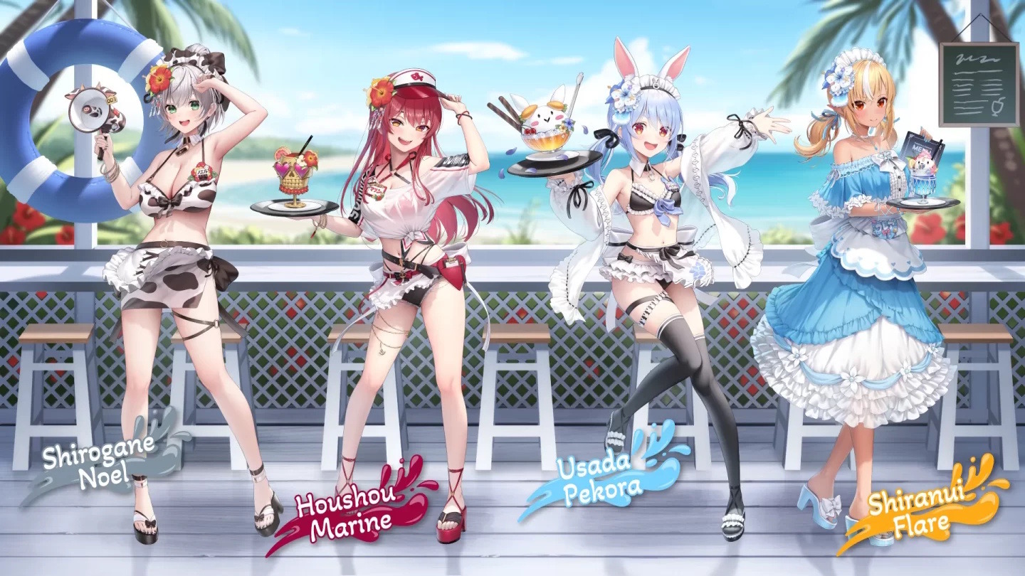 ホロライブ3期生たちが「ホロナツ衣装」の三面図をお披露目！マリン